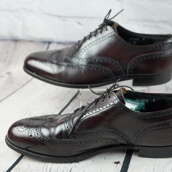 French Shriner Sterling Leather 11D Wingtip Brogues Oxford Mens Dress Burgandy main image 9